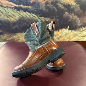 Ariat Two-Tone Brown and Green Heeled Boots